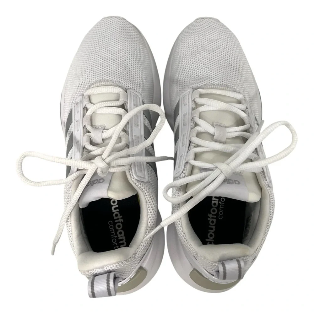 Adidas Racer TR21 White Silver Athletic Running Cloudfoam Shoes Women’s 7 - Picture 8 of 12
